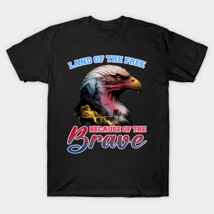 Land of the Free 4th of July Gift For Men Women T-Shirt